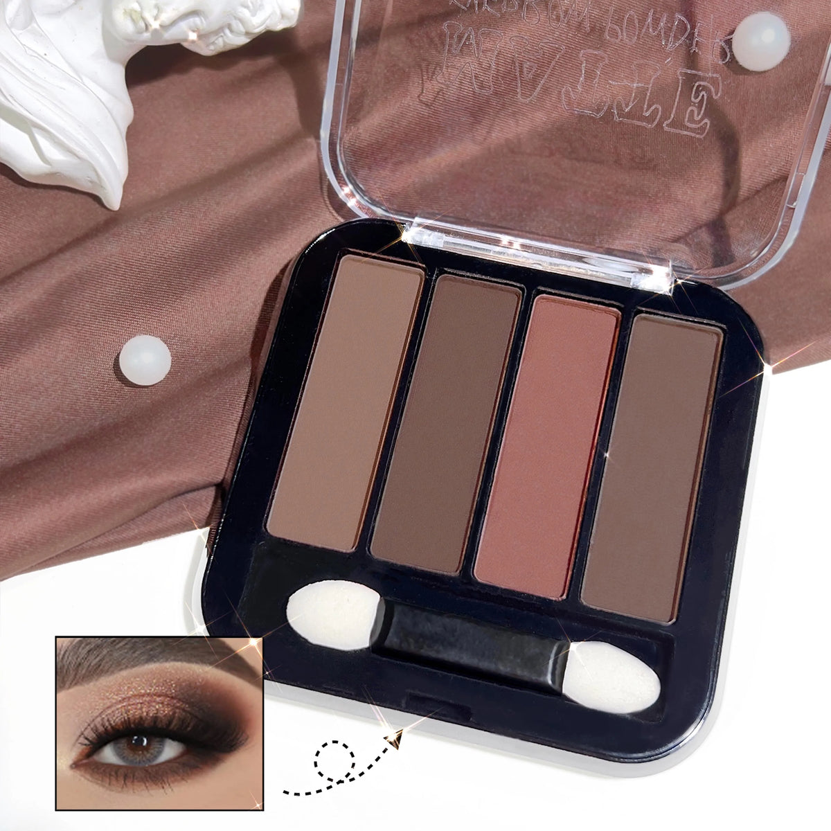 4-Color Earthy Eyeshadow Palette – Waterproof & Long-Lasting Eyeshadow Palette HIP