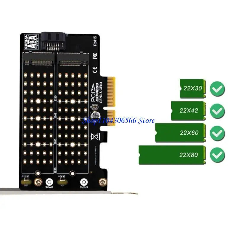 PCIe to M.2 NVMe Adapter – M-Key & B-Key, x4/x16 Slot PCIe SSD Adapter HIP
