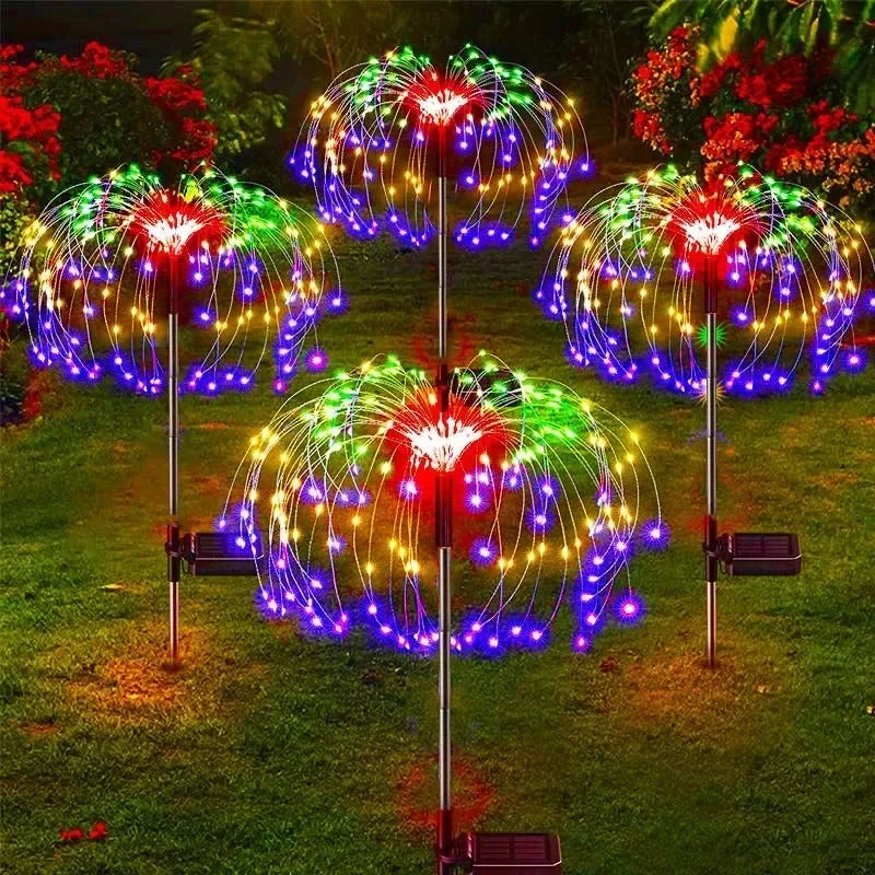 Solar Firework LED Garden Lights – Waterproof Dandelion Lawn Lamp Solar Garden Light HIP 60LED Colorful
