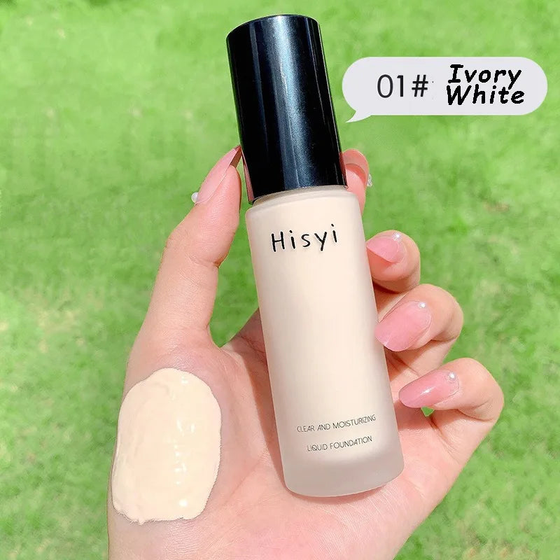 Full Coverage Foundation Liquid Makeup Face Foundation Natural Glow Lightweight Moisturizing Base Long Lasting Smooth Coverage HIP 01 Ivory White