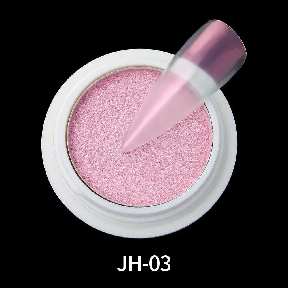 Aurora Nail Glitter Powders Pearl Shimmer Pigment Solid Mirror Rub Dust Brush Dipping Chrome Nail Art Decor Manicure Powder HIP JH03