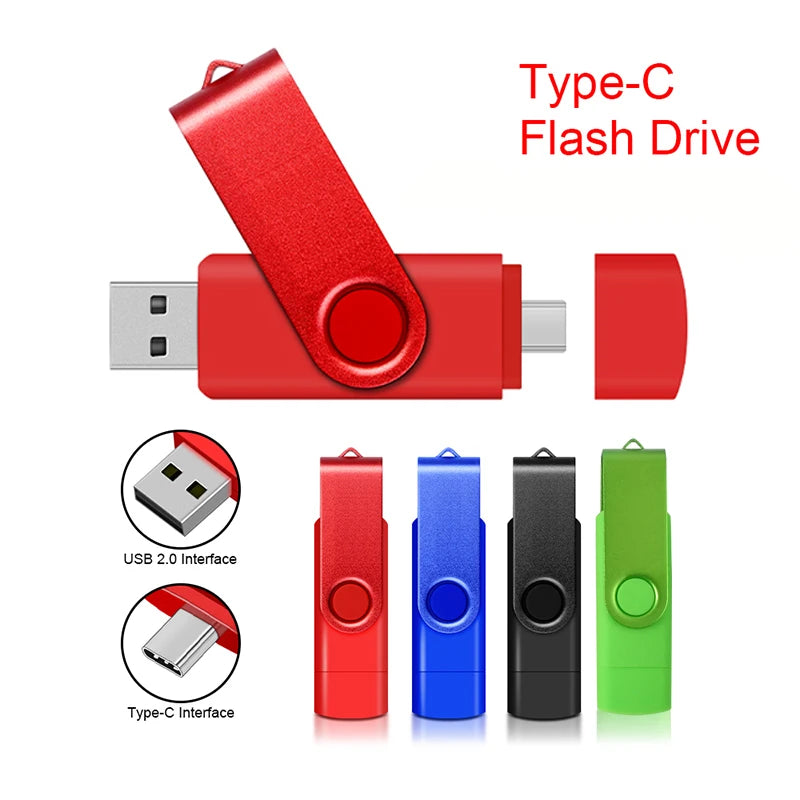 2-in-1 USB-C Flash Drive USB 2.0 – 8GB to 128GB Pen Drive USB Flash Drive HIP