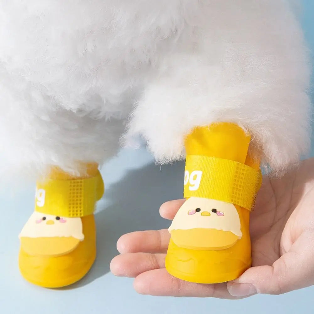4-Pack Silicone Pet Rain Boots – Waterproof Anti-Slip Paw Protector Pet Rain Boots HIP