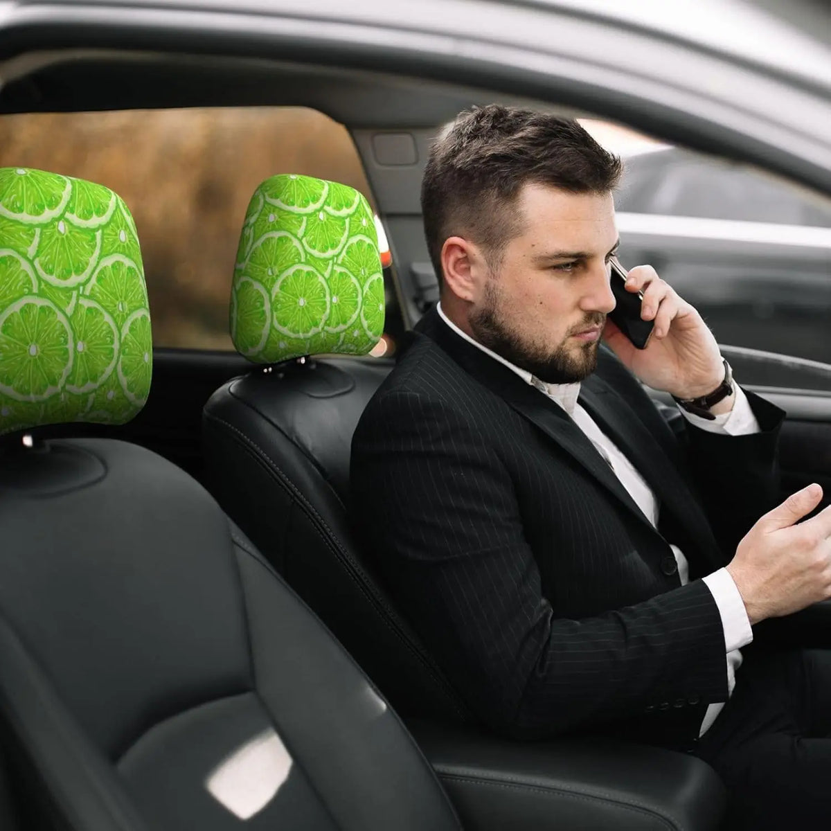 Lime Green Car Headrest Covers – Universal Fit, 2 Pack Car Headrest Covers HIP