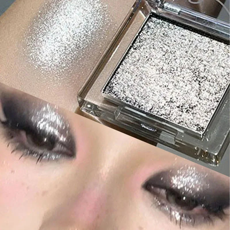 Wet Gel Eyeshadow Black Silver Glitter Eye Shadow Palette Punk Smoky Metallic Eye Pigments Highlight Contour Face Blush Cosmetic HIP
