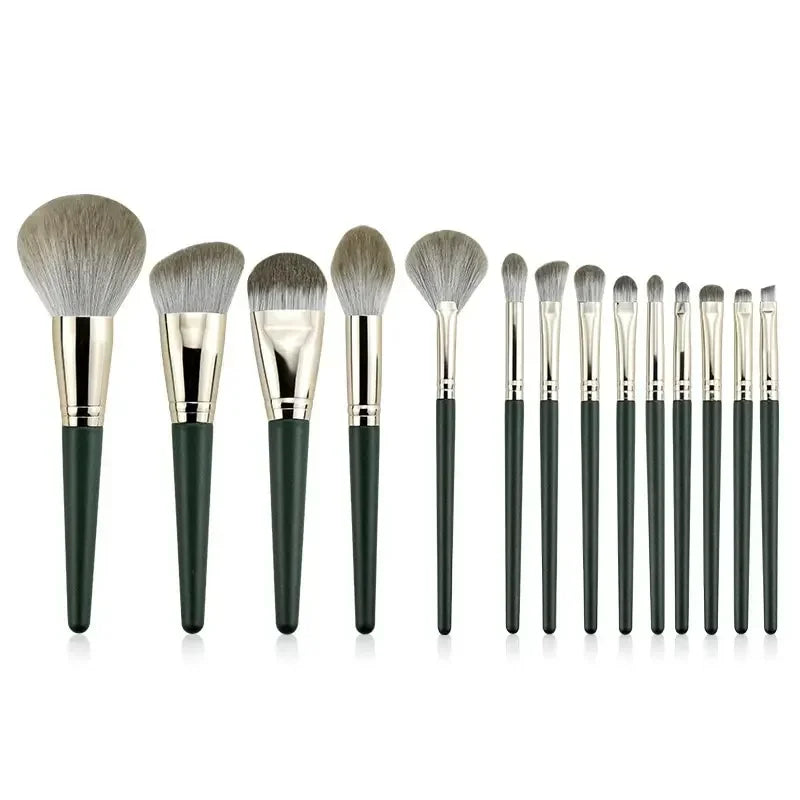 RUZOFO 14-Piece Soft Fluffy Makeup Brush Set | HIP Makeup Brush Set HIP C710-green 14pcs