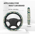 Floral Blue Blossoms Steering Wheel Cover – Universal Fit Steering Wheel Cover HIP 1