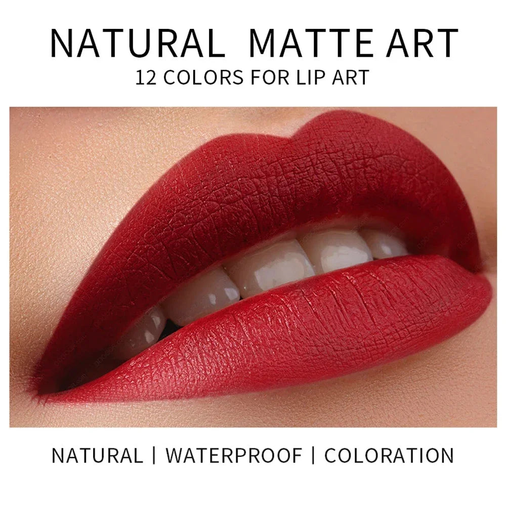 12 Colors Velvet Matte Lipsticks Pencil Waterproof Long Lasting Sexy Red Lip Stick on-Stick Cup Makeup Lip Tint Pen HIP