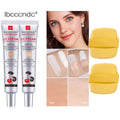 45ml Color Correcting CC Cream & Free Puff Centella Asiatica Repair BB Cream Concealer Whitening Liquid Foundation Cosmetics HIP 2pcs Free Puff