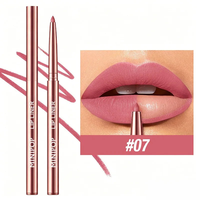 12 Colors Matte Lip Liner，Waterproof, Durable, Easy to Color, Long-Lasting,Full Plump Lip Shape Contour ，Lip Outline Cosmetic HIP 07