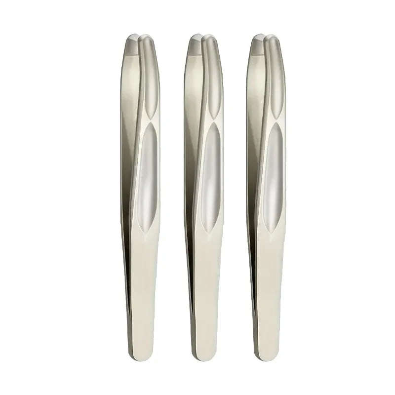 Round-Tip Stainless Steel Tweezers – Eyebrow & Facial Hair Eyebrow Tweezers HIP C519-Gold 3pcs