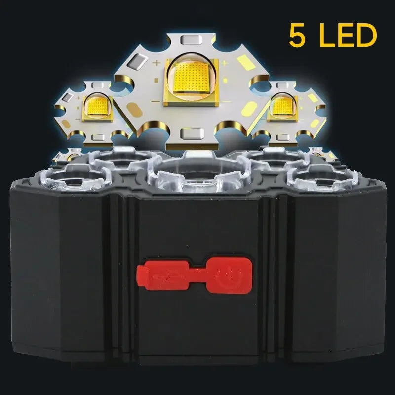 5 LED Rechargeable Headlamp – Waterproof Camping & Fishing LED Headlamp HIP