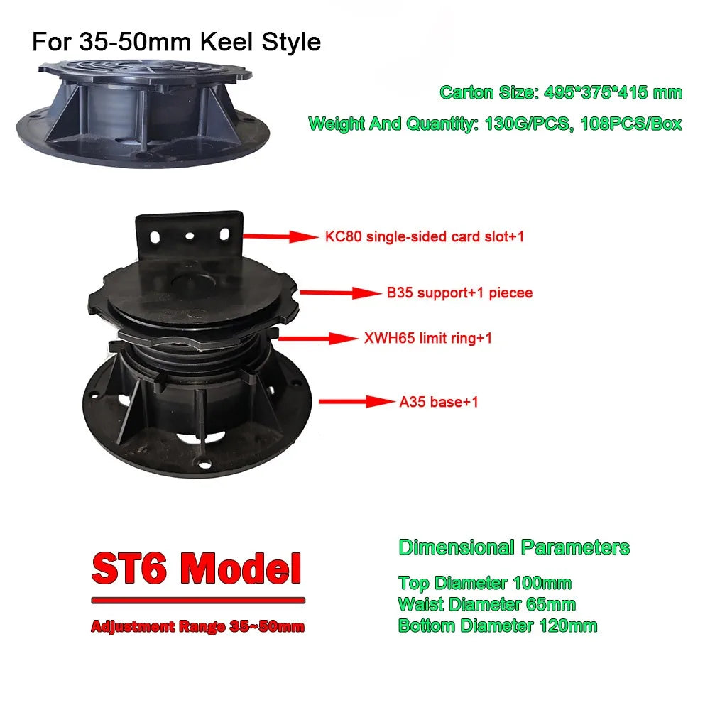 Adjustable Decking Support Pedestal Set – Level Any Deck Decking Support Pedestal HIP 1Pcs ST6