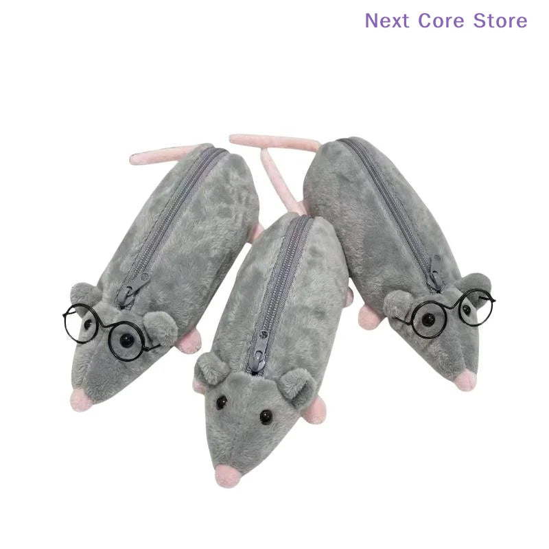 Cute Mouse Plush Pencil Case – Student Stationery Organizer Plush Pencil Case HIP
