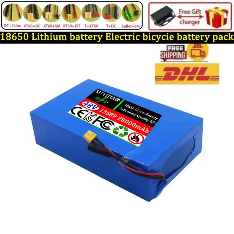 48V 28Ah 18650 Lithium Battery Pack 13S8P for E-Bike & Scooter Lithium Battery Pack HIP