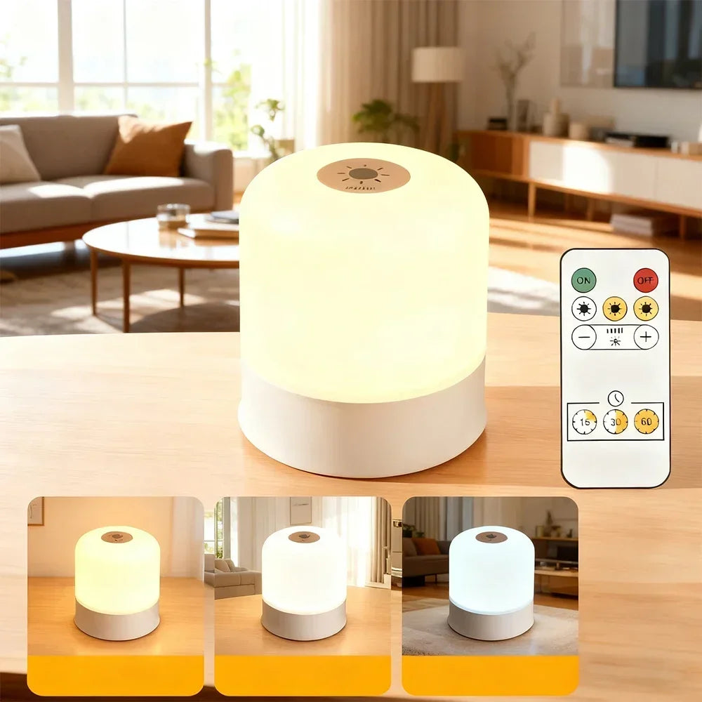 LED Night Light Dimmable Rechargeable/Plug-in Desktop Bedroom Bedside Lighting Decorative Touchscreen Reading RGB Desk Lamp HIP