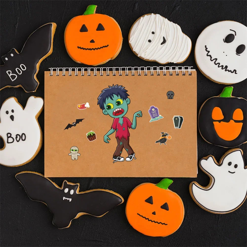 Halloween24 pcsSheets Halloween Decor Halloween Face Stickers Halloween Party Games Halloween Party Toddlers Halloween Sticker HIP