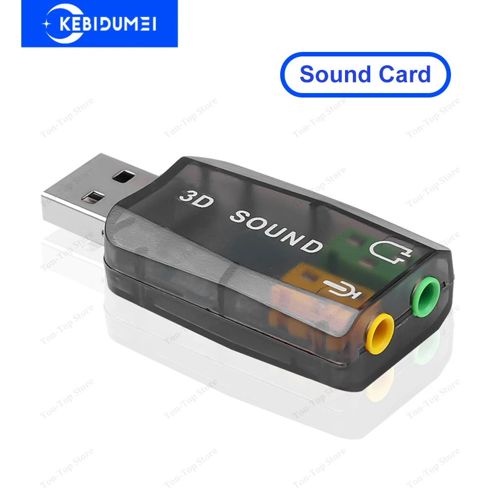 Mini USB External Sound Card – HiFi Stereo 3.5mm Adapter USB Sound Card HIP