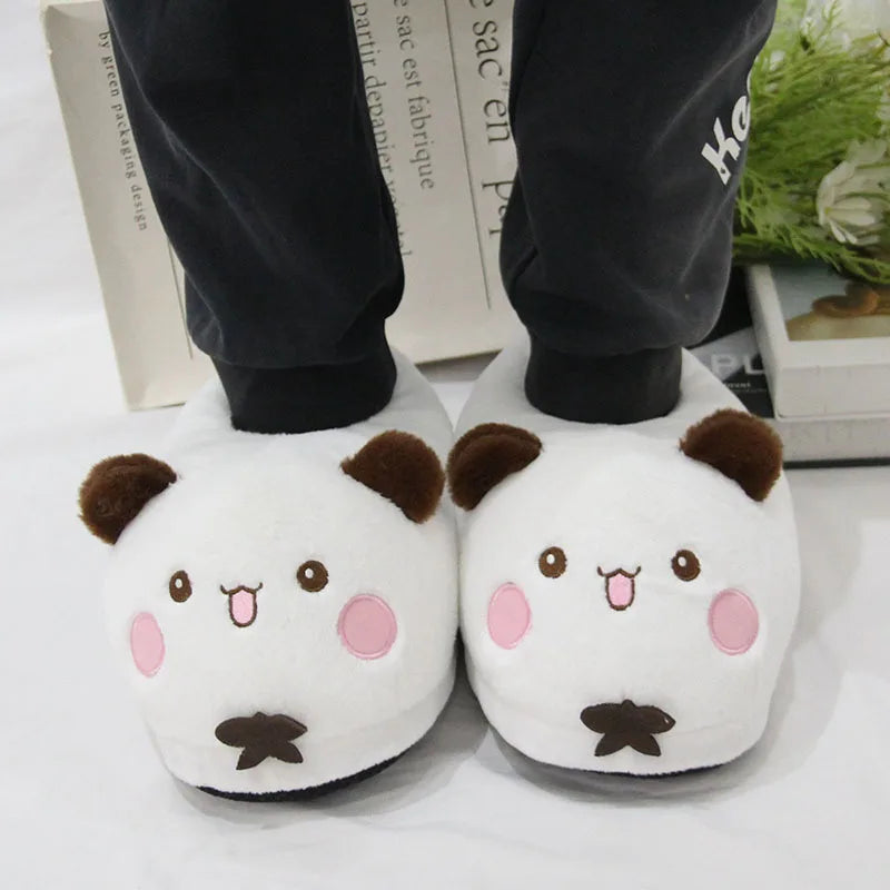 Panda Bubu & Dudu Plush Couple Indoor Slippers | One Size Novelty Plush Slippers HIP