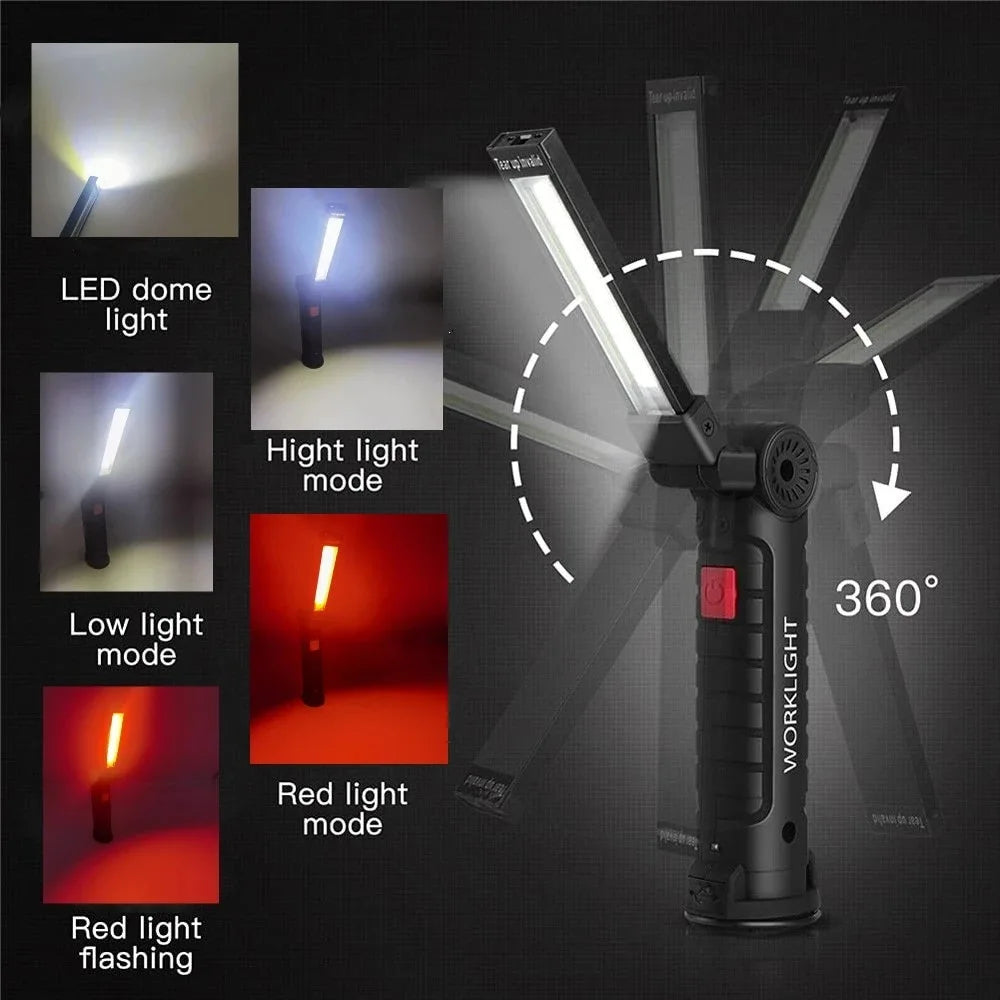 ESMARTER COB LED Folding Work Light – Magnetic USB Rechargeable LED Work Light HIP