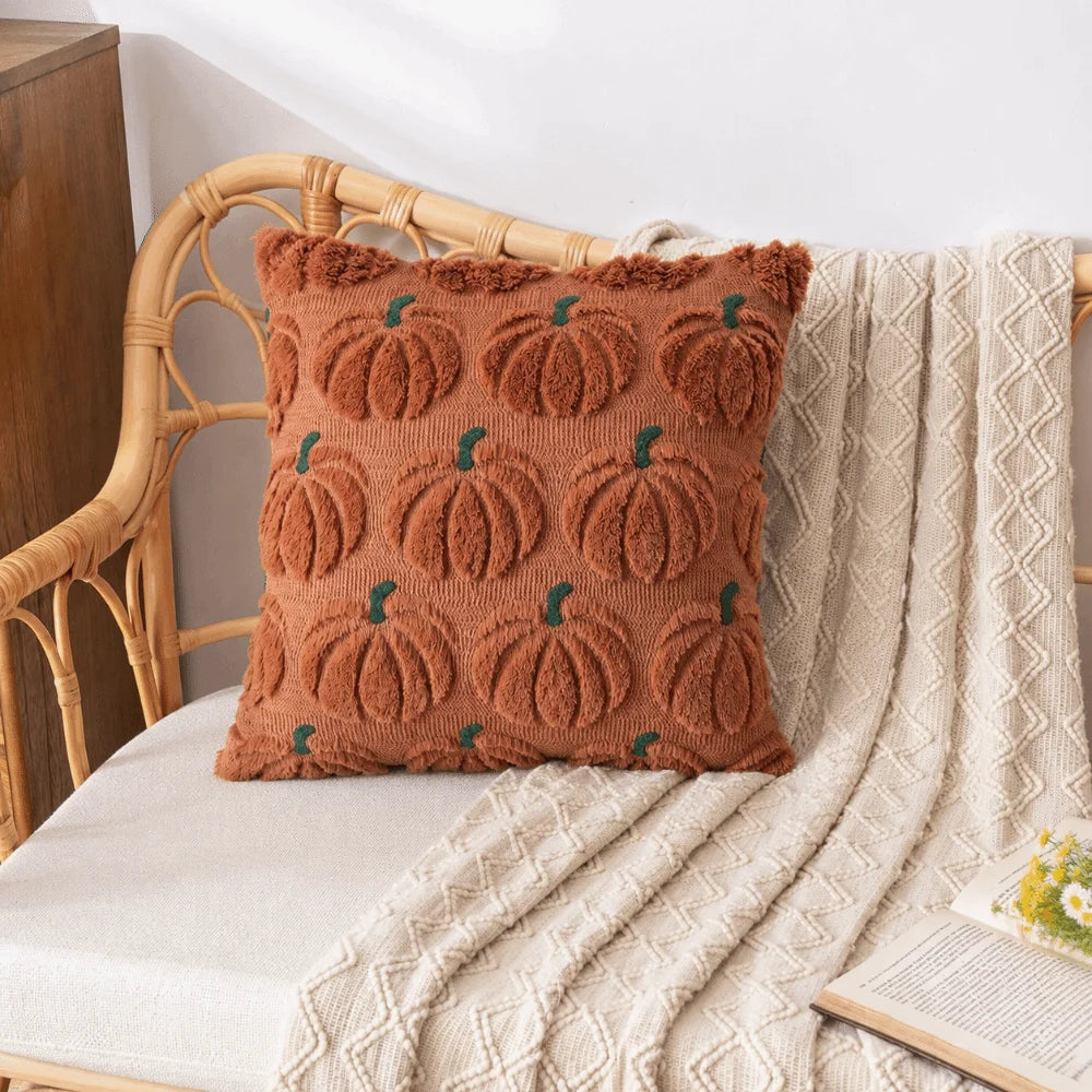 Halloween Pumpkin Tufted Throw Pillow Cover 45x45cm – Fall Décor Throw Pillow Cover HIP
