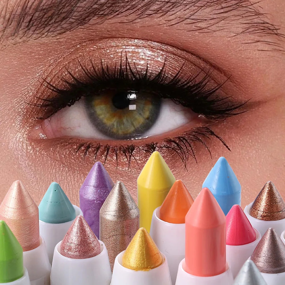 Pearly Eyeshadow Highlighter Stick Pencil Waterproof Glitter Matte High Pigment Eyelid Under Crease Eye Shadow Painted Makeup HIP