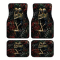 4-Piece Skull Pattern Car Floor Mats – Universal Non-Slip Set Car Floor Mats HIP black