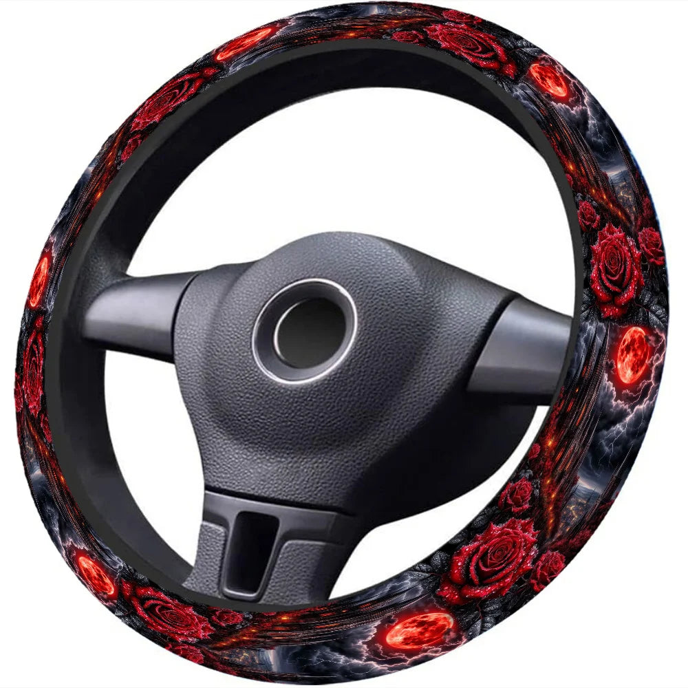 Gothic Dreamscape Printed Steering Wheel Cover | Anti-Slip Steering Wheel Cover HIP