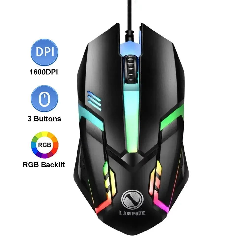 KEBIDUMEI RGB USB Wired Gaming Mouse – Ergonomic Optical Wired Gaming Mouse HIP Black