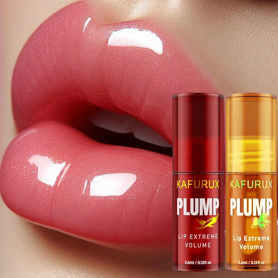 2PC Lip Plump Long Lasting Lip Oil Moisturizing Lip Gloss Serum Instant Volumising Essence Oil Repair Lip Fine Lines Increase El HIP