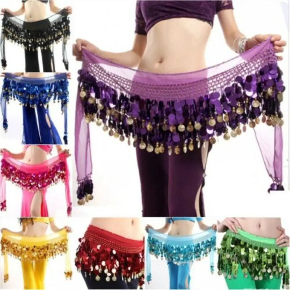 Sequin Tassel Belly Dance Hip Scarf Wrap Belt Skirt Belly Dance Costume HIP