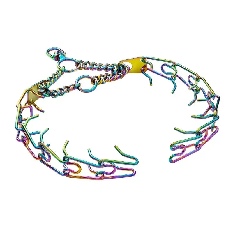Gold Dog Prong Training Collar – Adjustable Steel Link Chain Dog Training Collar HIP