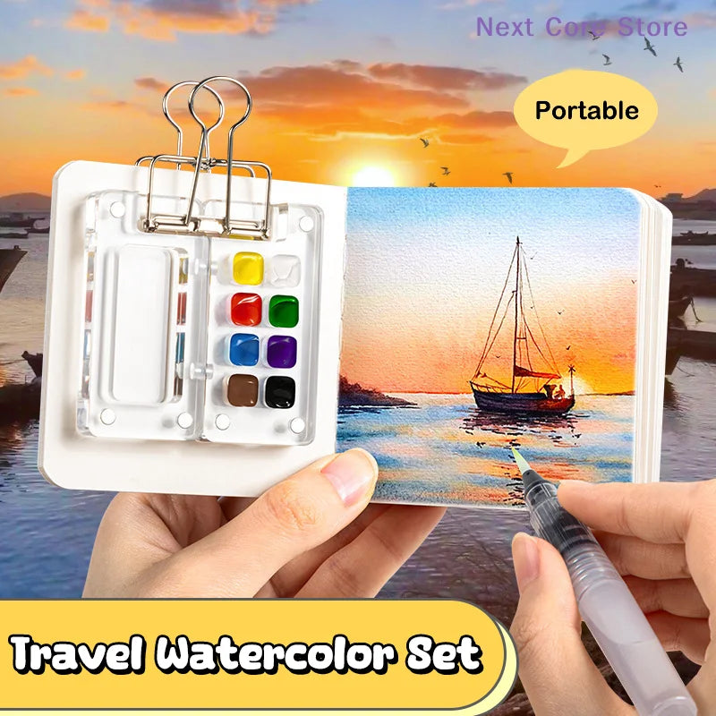 Mini Travel Watercolor Paint Palette Set – Pocket Artist Kit Watercolor Paint Palette HIP