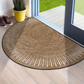 Semi-Circular Doormat – Non-Slip Vintage Brown Striped Rug Semi-Circular Doormat HIP 1 50x80cm-Felt