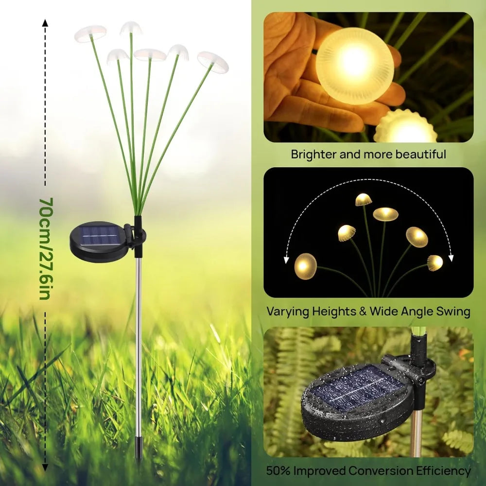 Solar LED Mushroom Garden Lights – Waterproof Pathway Decor Solar Garden Light HIP