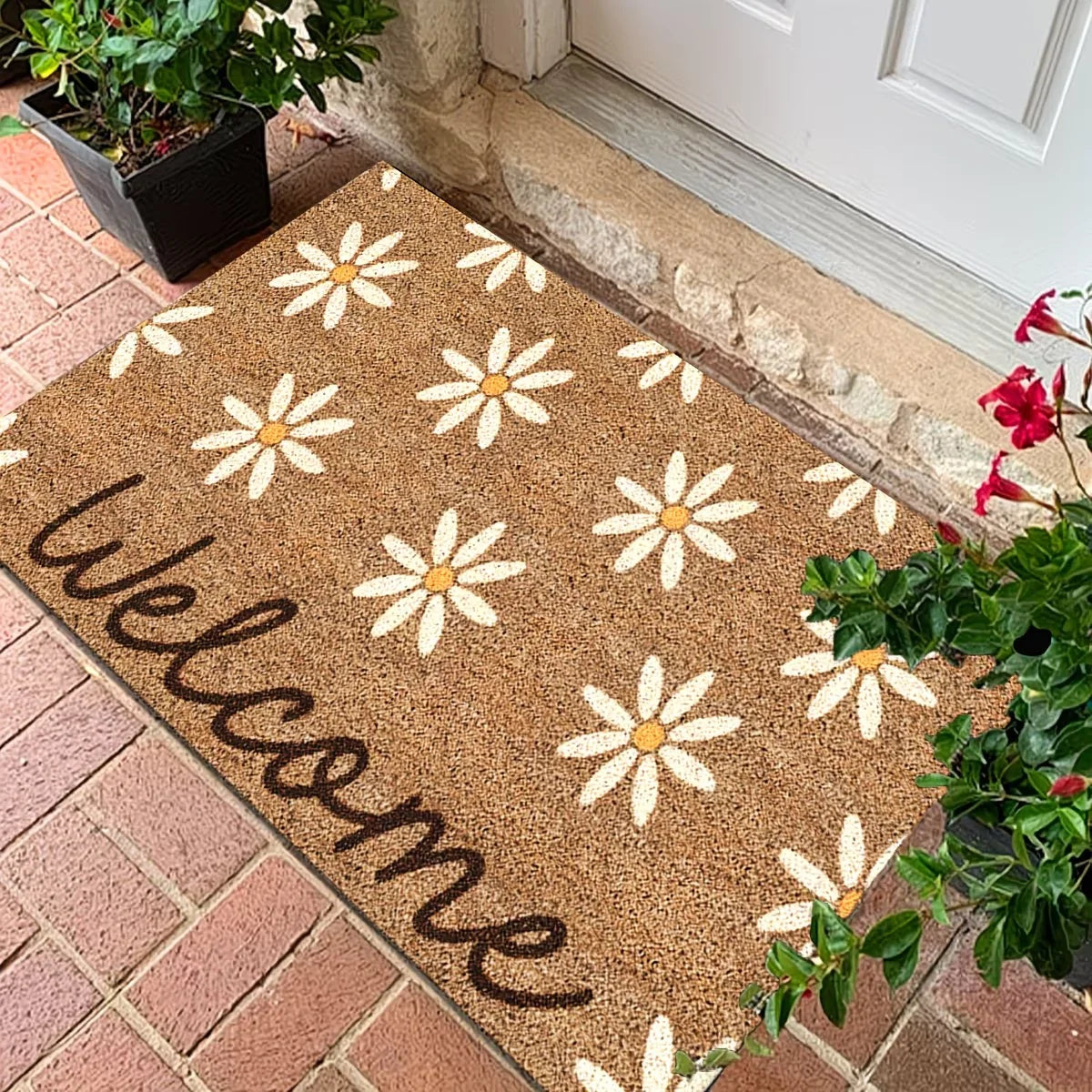 Daisy Doormat – Non-Slip, Machine Washable | Pastoral Style Decorative Doormat HIP