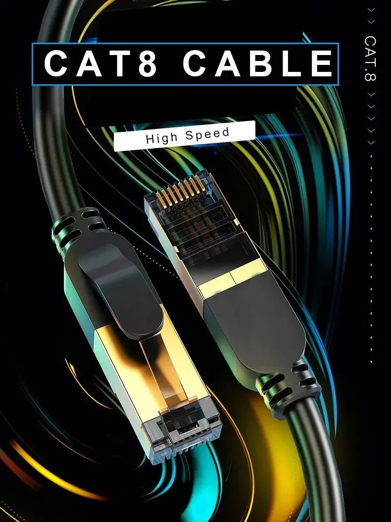 Cat 8 Ethernet Cable 40Gbps 2000MHz RJ45 LAN Patch Cord Ethernet Patch Cable HIP