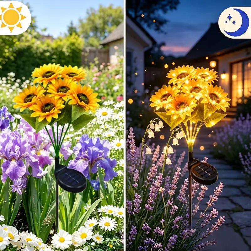 Solar Sunflower Garden Lights – IP65 Waterproof LED 6-Pack Solar Garden Light HIP