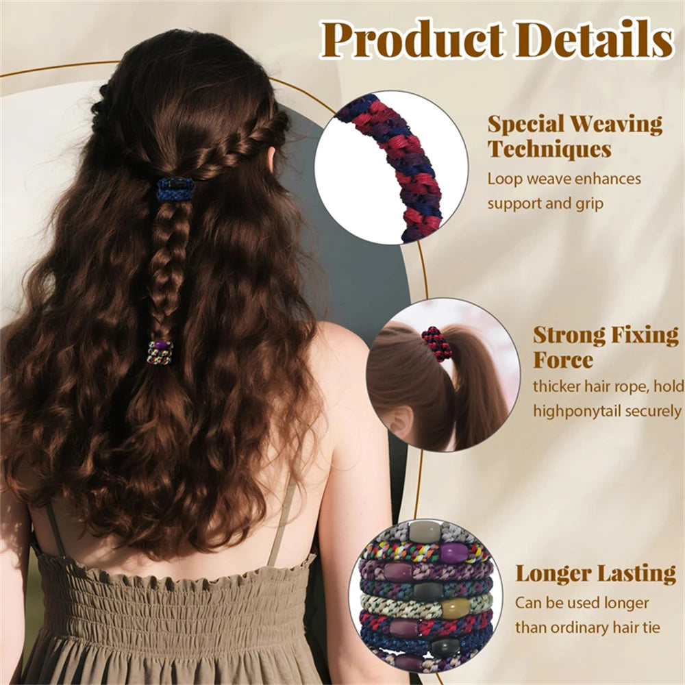 Weave High Elasticity Sports Rubber Band No Crease Non-slip Soft Hair Band For Sport Not falling & Women Ponytail Braiders Tool HIP