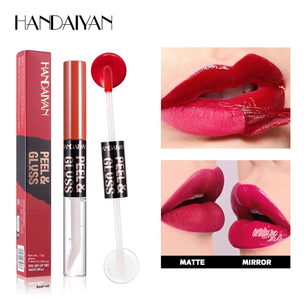 HANDAIYAN 2-in-1 Peel-Off Matte Lip Stain & Mirror Lip Oil Peel-Off Lip Stain HIP
