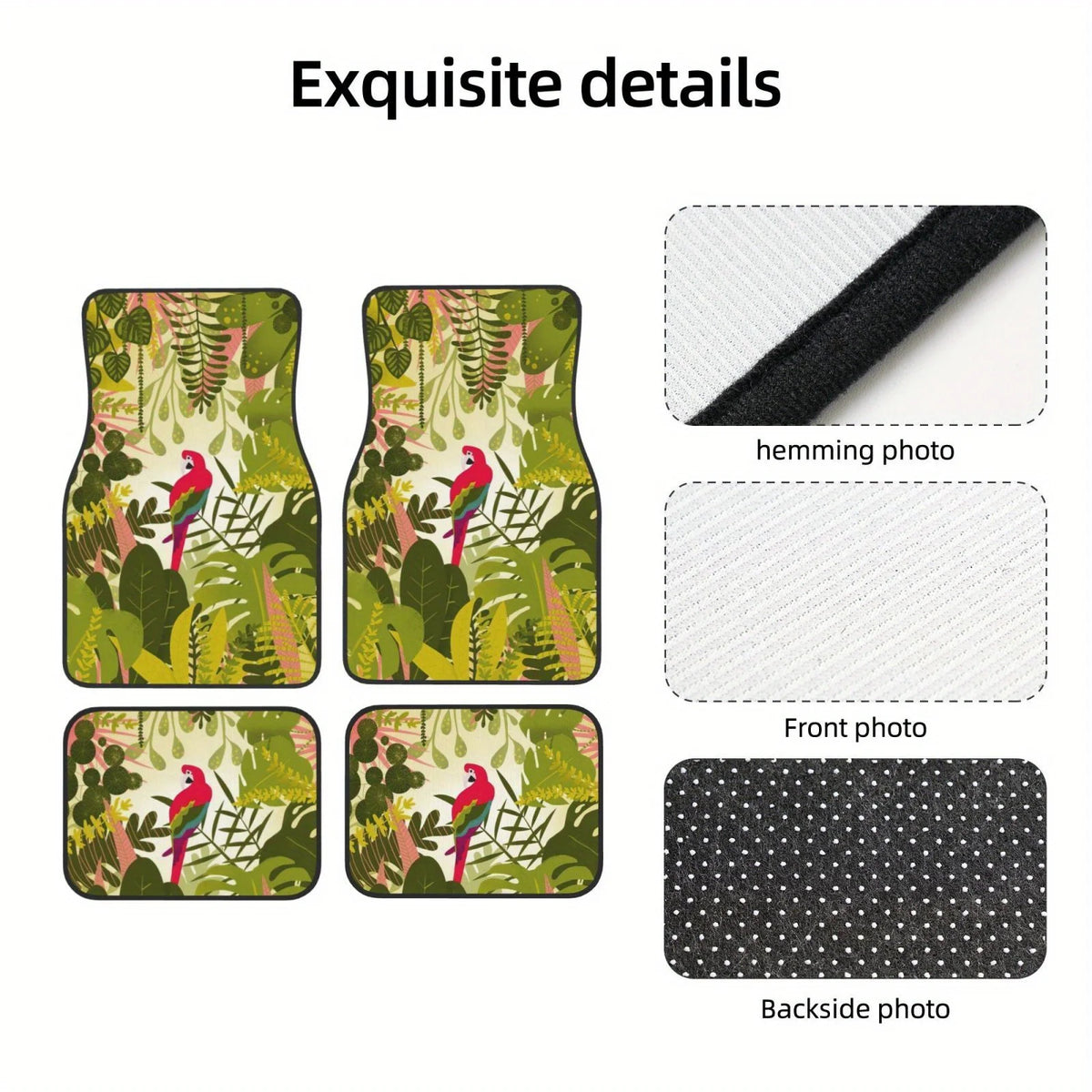 4-Piece Car Floor Mats – All-Over Print, Non-Slip Design Car Floor Mats HIP