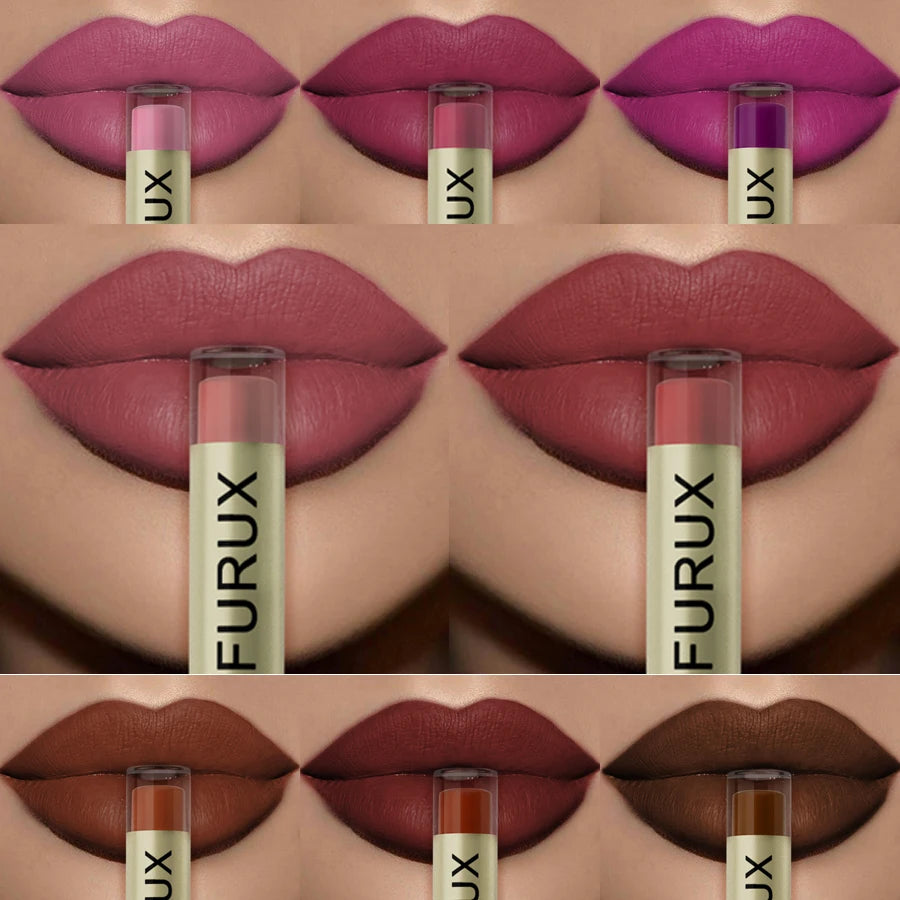 20 Colors Dark Brown Nude Liquid Lipsticks Waterproof Velvet Matte Lip Gloss Long Lasting Lip Glaze Beauty Red Lip Tint Makeup HIP