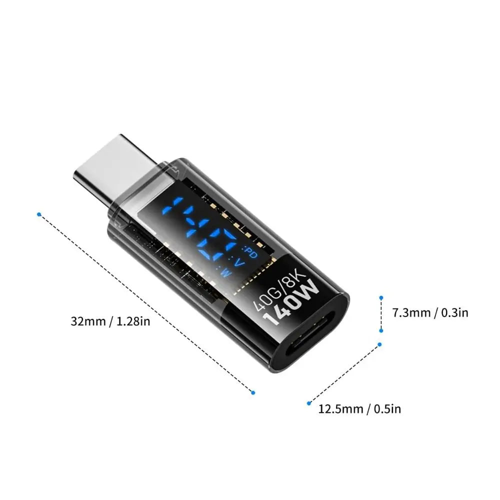 140W USB-C Adapter 40Gbps LED Display | PD3.0 Type-C Connector USB-C Adapter HIP