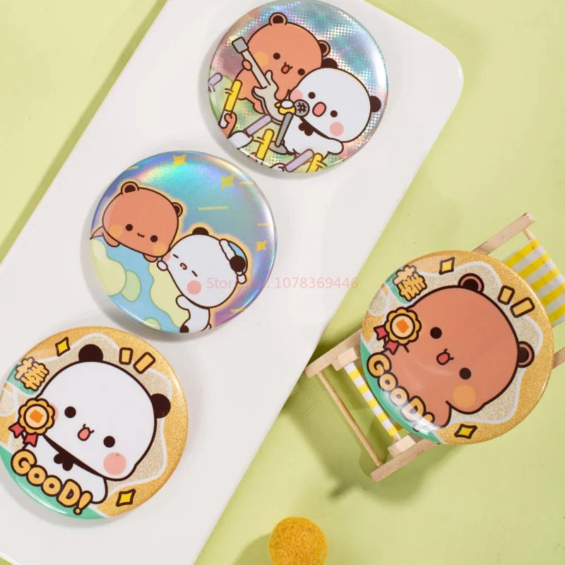 Bubu & Dudu Panda Commemorative Brooch Badge | Cute Gift Collectible Brooch Pin HIP