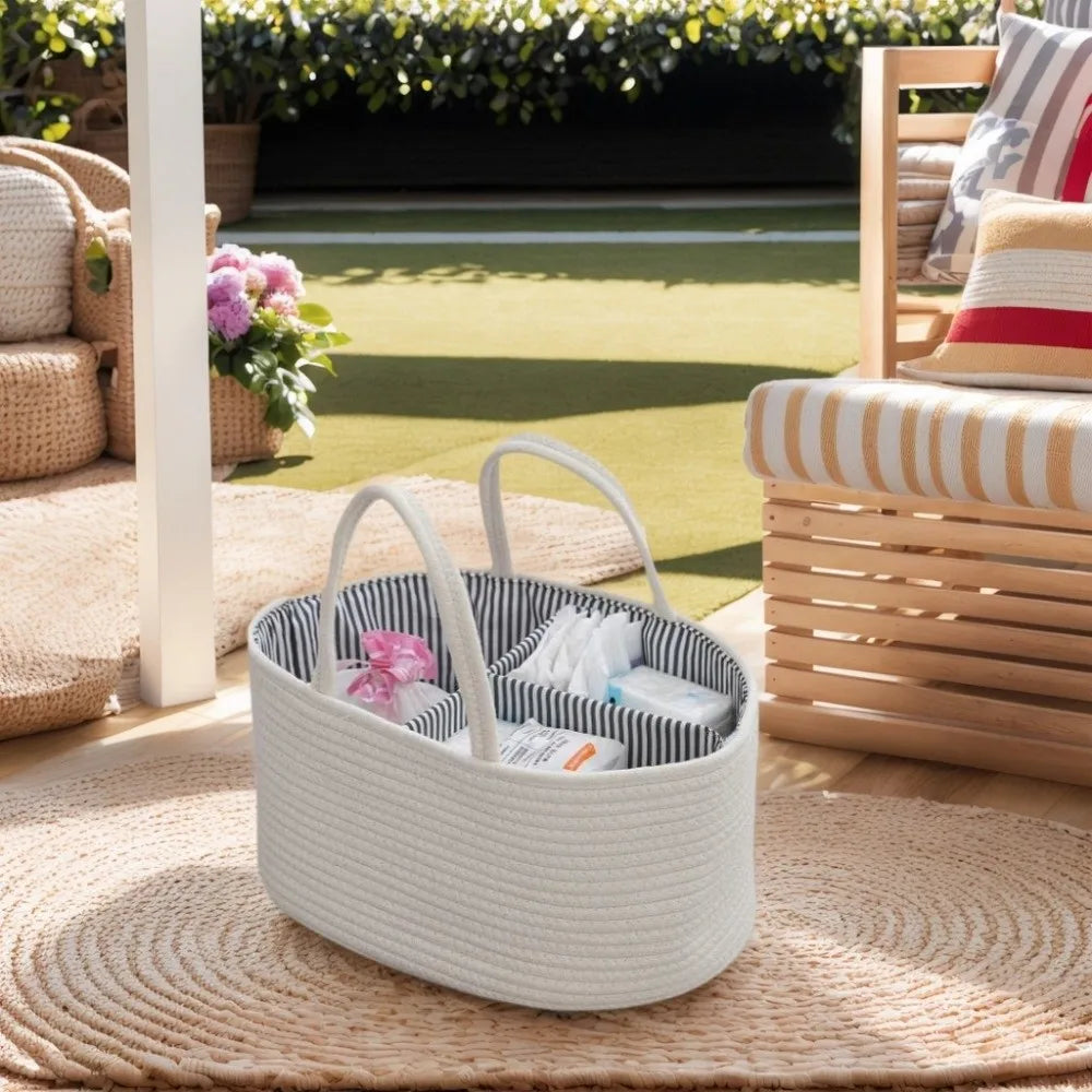 Large Cotton Rope Baby Nappy Storage Basket & Organiser Storage Basket HIP