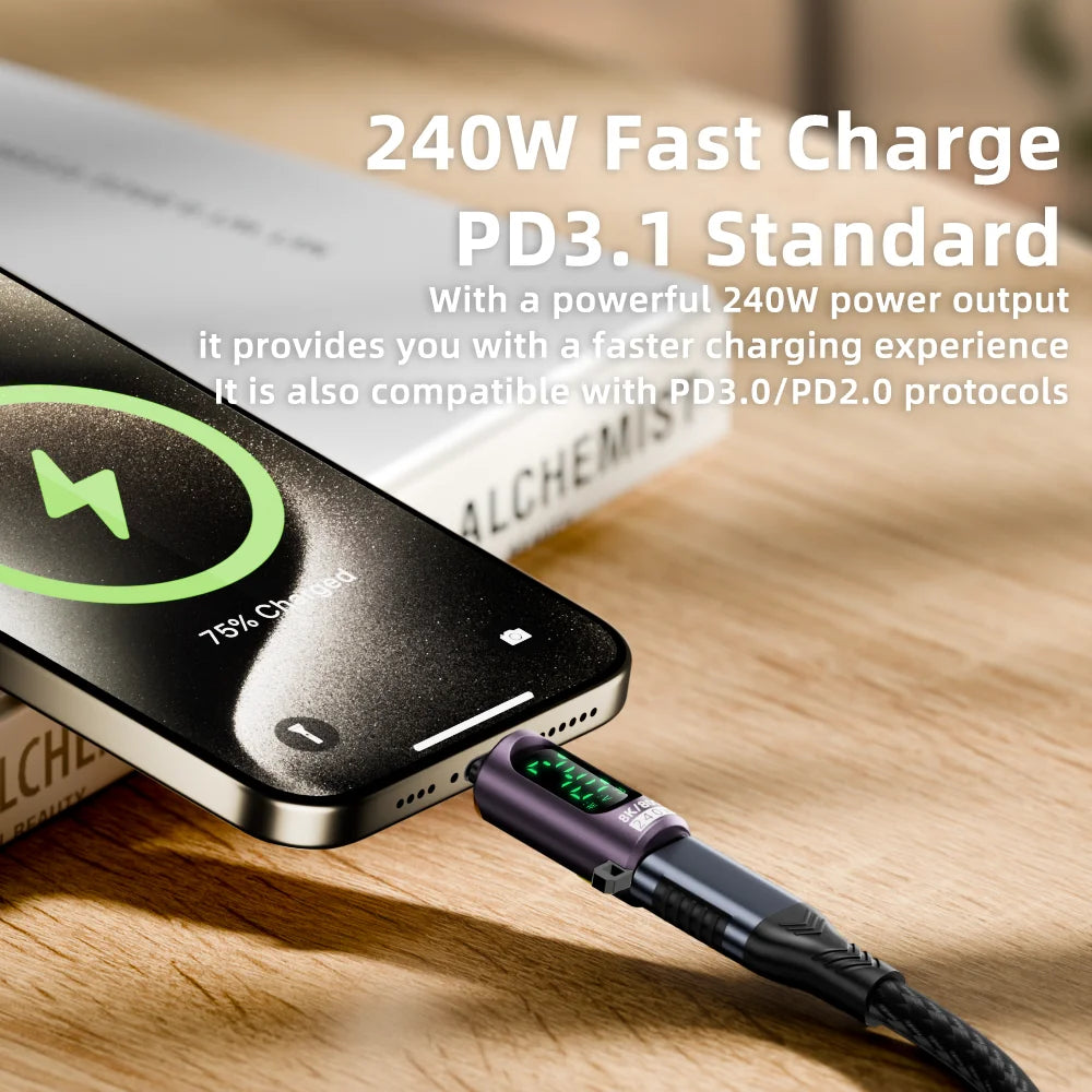 USB 4.0 240W PD Type-C Adapter – 80Gbps 8K@60Hz OTG USB-C OTG Adapter HIP