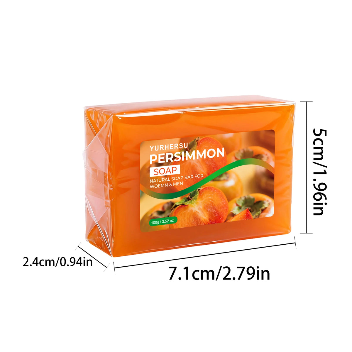 Handmade Persimmon Extract Soap – Brightening Hydrating Bar Handmade Soap Bar HIP