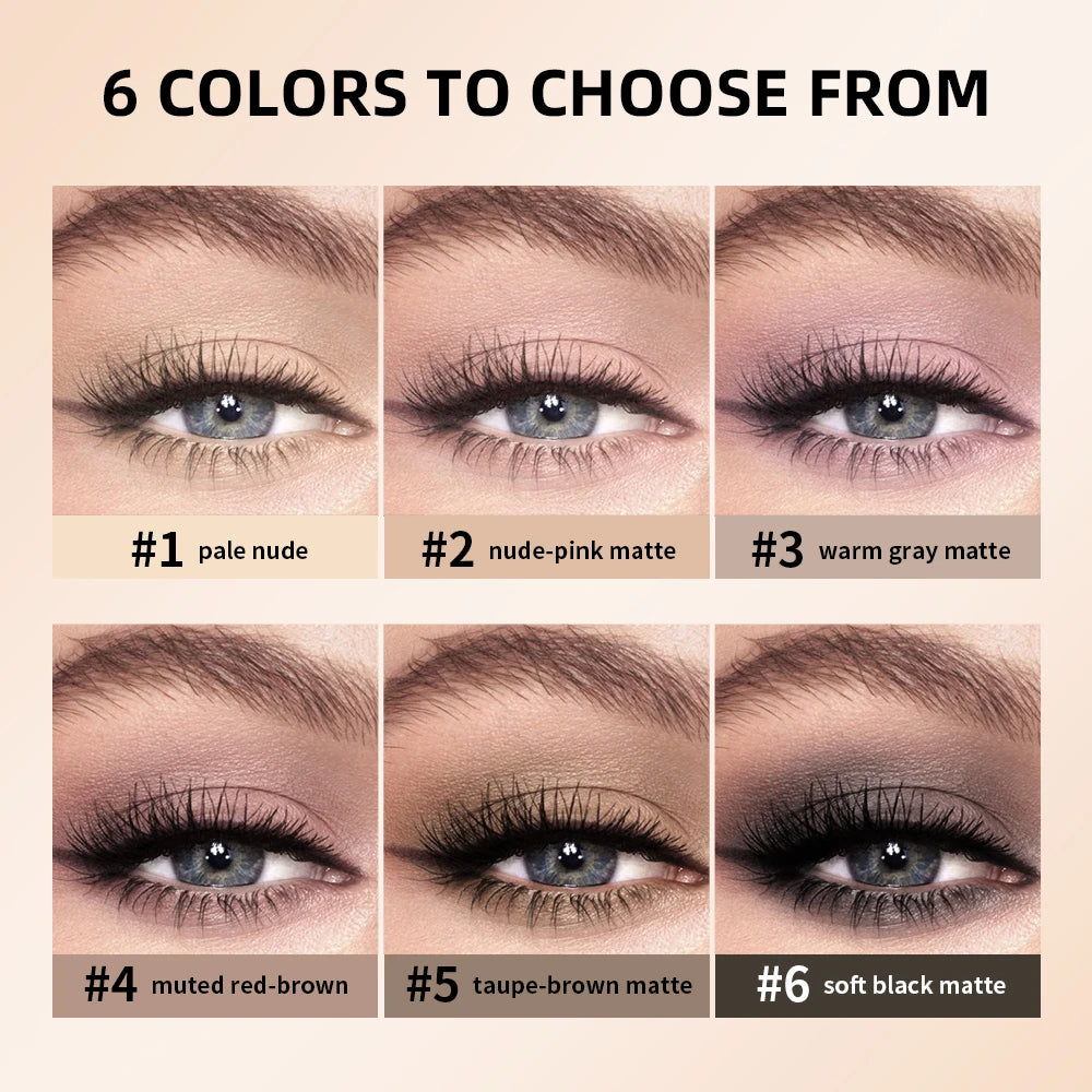 Lakerain 6 Color Eyeshadow Palette Matte Long-Lasting Waterproof Blendable Color High Pigment Nude Party Daily Stage Makeup HIP