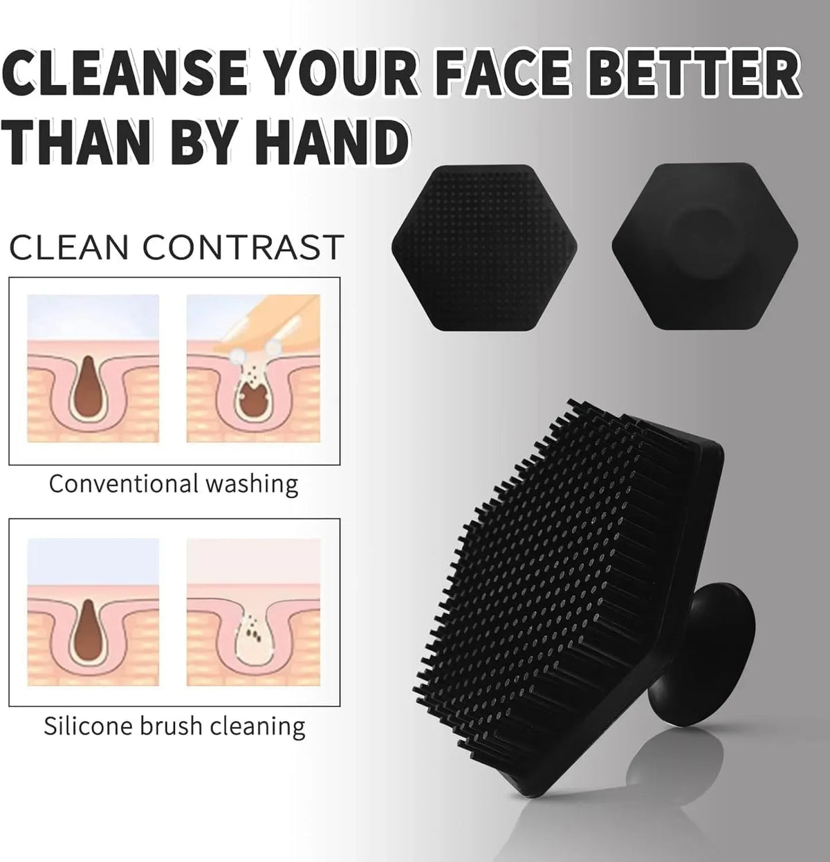 RUZOFO Silicone Face Scrub Brush – Deep Cleanse & Massage Facial Cleansing Brush HIP