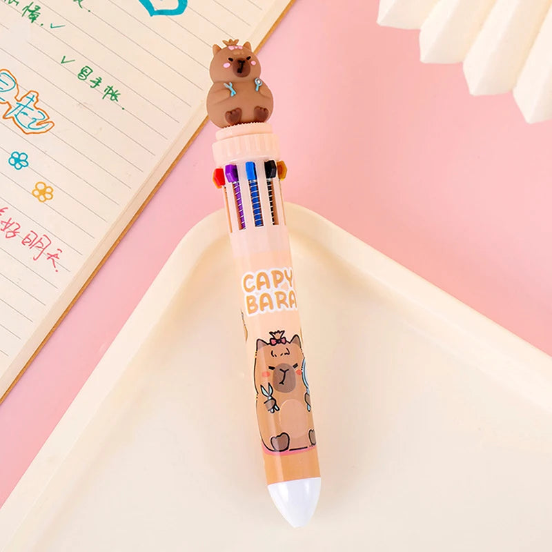 28-Color Multicolor Ballpoint Pen – 0.8mm Press Grip Writing Pen Multicolor Ballpoint Pen HIP A4